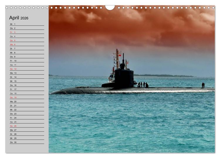 Produktbild: U-Boote. Milit&auml;rische Unget&uuml;me (Wandkalender 2026 DIN A3 quer), CALVENDO Monatskalender