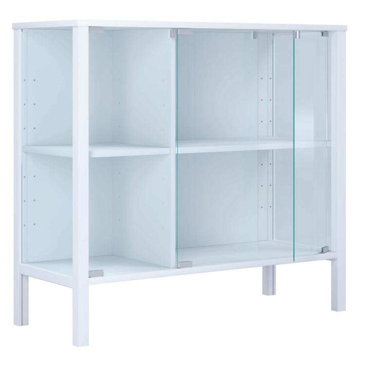 Produktbild: Glasvitrine Jensol mit ESG Glas Kommode stehend