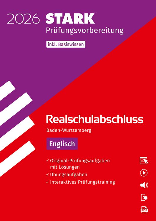 Produktbild: STARK Englisch - Realschulabschluss 2026 BW - Prüfungsvorbereitung inkl. Basistraining und Lösungen