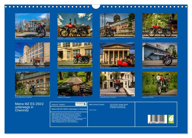 Produktbild: Meine MZ ES 250/2 unterwegs in Chemnitz (Wandkalender 2026 DIN A3 quer), CALVENDO Monatskalender
