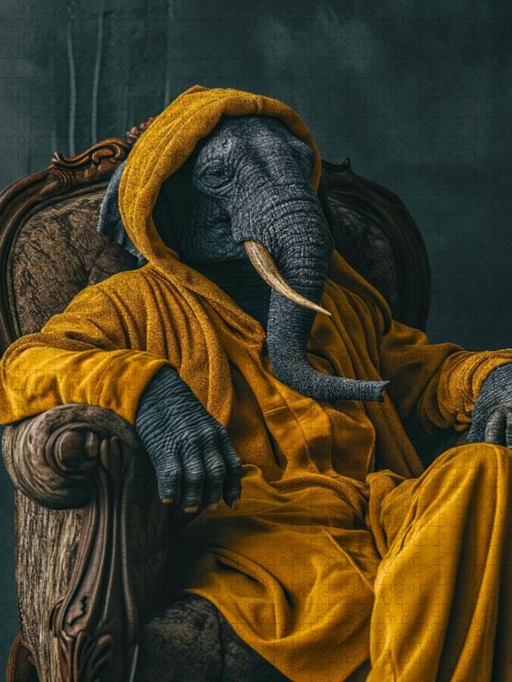 Produktbild: CALVENDO Puzzle Elefant elegant | 2000 Teile Lege-Gr&ouml;&szlig;e 90x67cm Foto-Puzzle f&uuml;r gl&uuml;ckliche Stunden