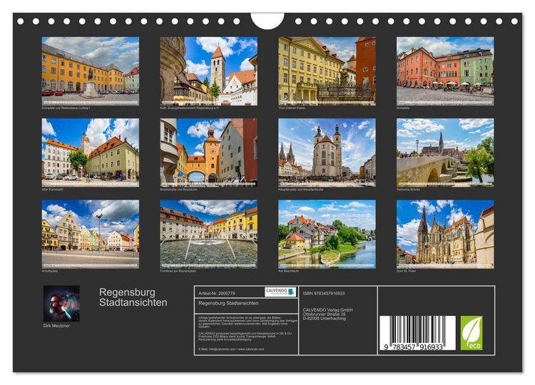 Produktbild: Regensburg Stadtansichten (Wandkalender 2026 DIN A4 quer), CALVENDO Monatskalender
