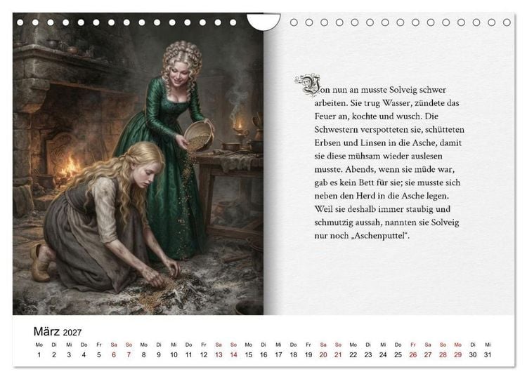 Produktbild: Grimms Hausm&auml;rchen Aschenputtel (Wandkalender 2027 DIN A4 quer), CALVENDO Monatskalender