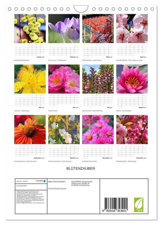 Produktbild: BL&Uuml;TENZAUBER (Wandkalender 2026 DIN A4 hoch), CALVENDO Monatskalender