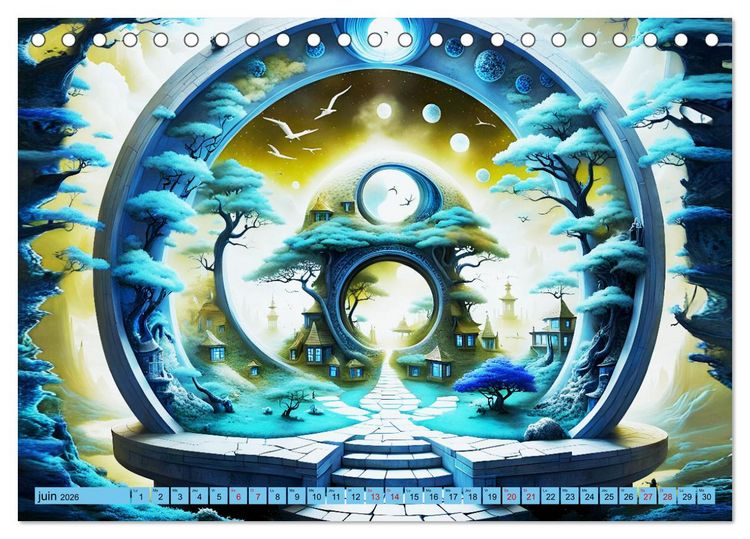 Produktbild: Des Portes imaginaires (Calendrier de bureau 2026 DIN A5 vertical), CALVENDO calendrier mensuel