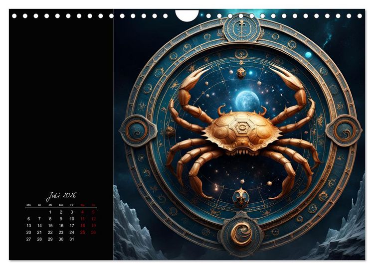 Produktbild: KI Tierkreiszeichen (Wandkalender 2026 DIN A4 quer), CALVENDO Monatskalender