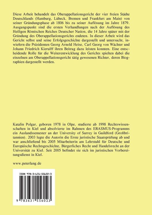 Produktbild: Das Oberappellationsgericht der vier freien St&auml;dte Deutschlands (1820-1879) und seine Richterpers&ouml;nlichkeiten