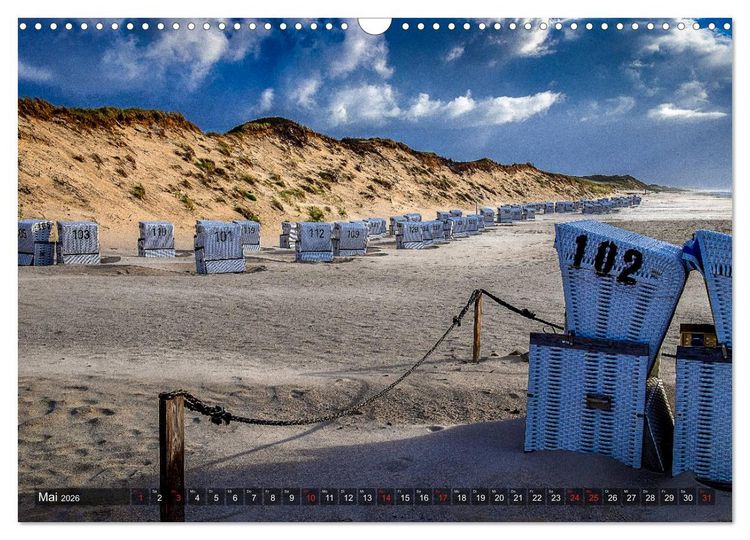 Produktbild: Sylt - Farbige Momente (Wandkalender 2026 DIN A3 quer), CALVENDO Monatskalender