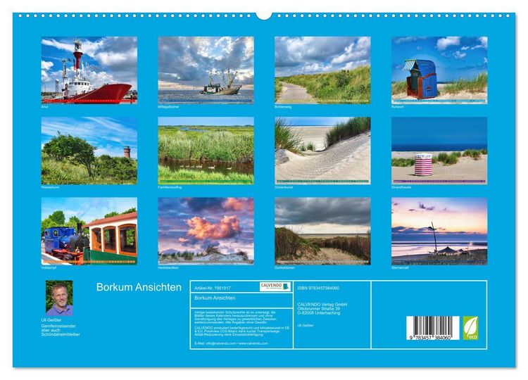 Produktbild: Borkum Ansichten (hochwertiger Premium Wandkalender 2026 DIN A2 quer), Kunstdruck in Hochglanz