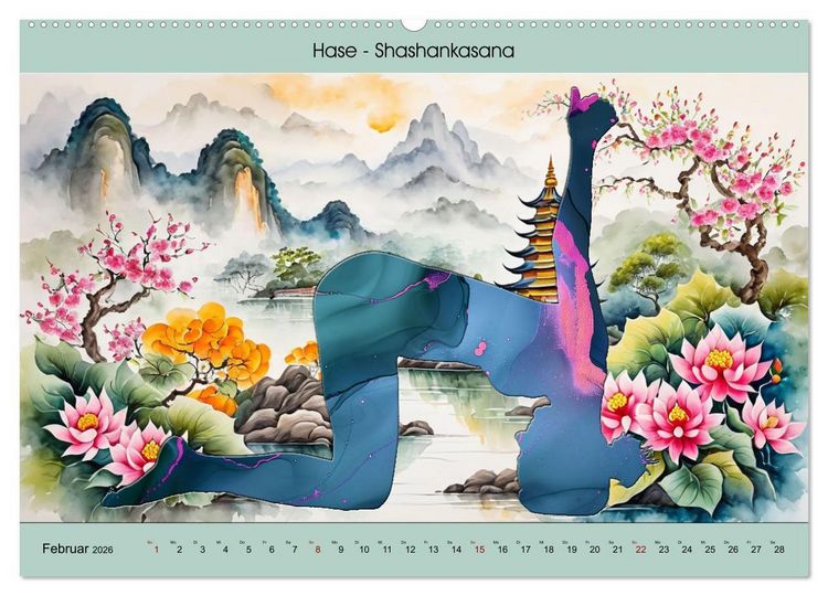 Produktbild: YOGA - Harmonie von K&ouml;rper, Geist und Seele (Wandkalender 2026 DIN A2 quer), CALVENDO Monatskalender