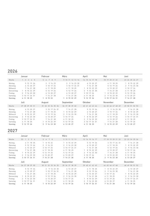 Produktbild: Familienplaner Cartoon 2026- Bildkalender 23,7x34 cm - 6 Spalten - Kalender mit Platz für Notizen - mit vielen Zusatzinformationen - Wandkalender