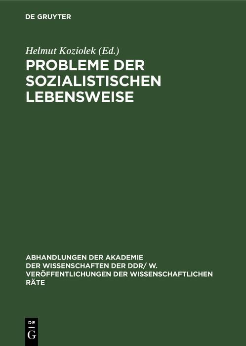 Produktbild: Probleme der sozialistischen Lebensweise