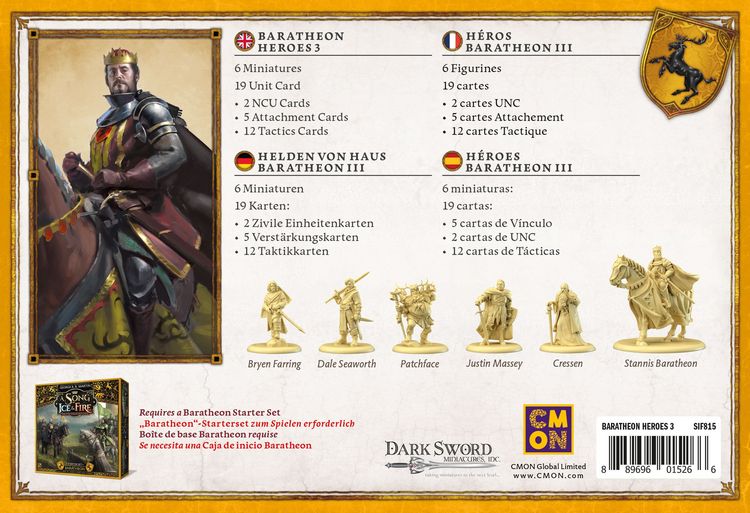 Produktbild: Song of Ice & Fire - Baratheon Heroes 3 (Helden von Haus Baratheon III) DE/EN/ES/FR