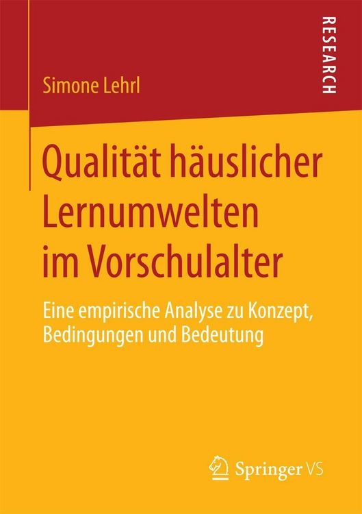 Produktbild: Qualit&auml;t h&auml;uslicher Lernumwelten im Vorschulalter