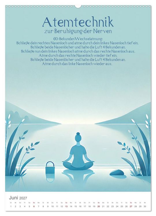 Produktbild: Dein Anti-Stress Kalender - Monatliche Inspirationen f&uuml;r mehr Entspannung (hochwertiger Premium Wandkalender 2027 DIN A2 hoch), Kunstdruck in Hochglanz