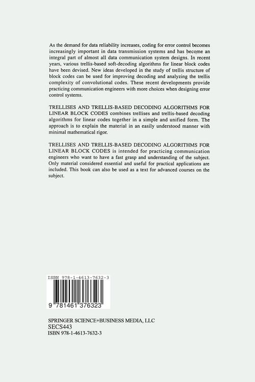 Produktbild: Trellises and Trellis-Based Decoding Algorithms for Linear Block Codes