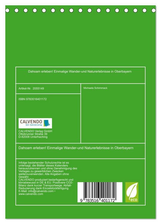 Produktbild: Dahoam erleben! Einmalige Wander-und Naturerlebnisse in Oberbayern (Tischkalender 2026 DIN A5 hoch), CALVENDO Monatskalender