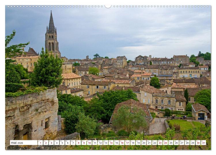Produktbild: D&eacute;couvrir la r&eacute;gion Nouvelle-Aquitaine (Calendrier mural 2026 DIN A2 vertical), CALVENDO calendrier mensuel