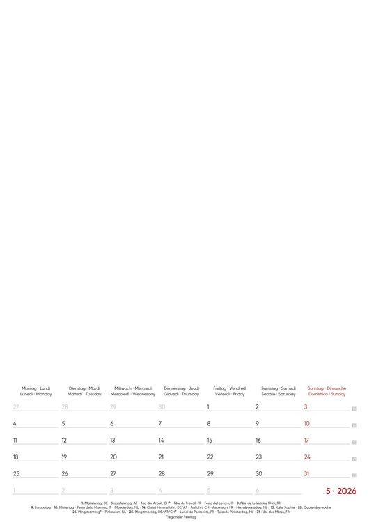 Produktbild: Kreativ-Kalender A4 Notiz 2026 mit Platz für Notizen - weiß - 21 x 29,7 - Do it yourself calendar A4 - datiert - Foto-Kalender - Alpha Edition
