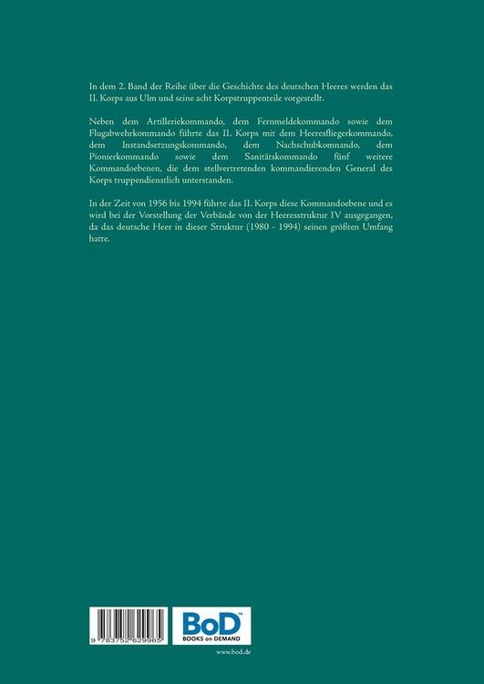 Produktbild: Das II. Korps und seine Korpstruppen (1956 - 1994)