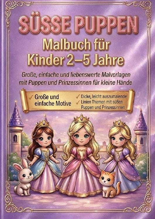 Produktbild: S&uuml;&szlig;e Puppen &ndash; Malbuch f&uuml;r Kinder von 2&ndash;5 Jahren