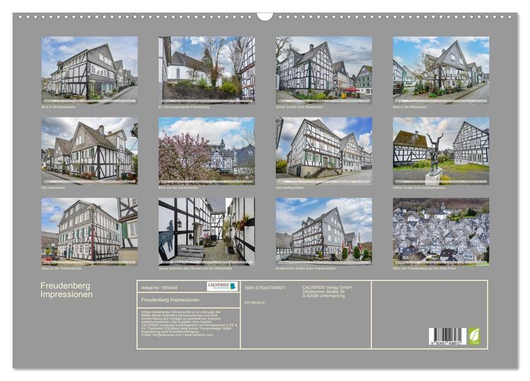 Produktbild: Freudenberg Impressionen (Wandkalender 2026 DIN A2 quer), CALVENDO Monatskalender