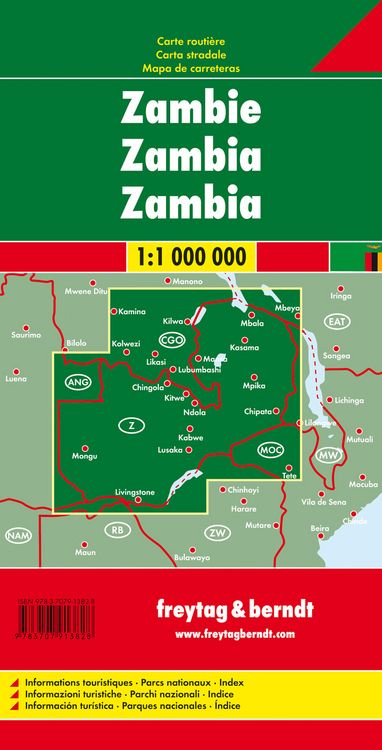 Produktbild: freytag & berndt Stra&szlig;enkarte Sambia 1:1 Mio.