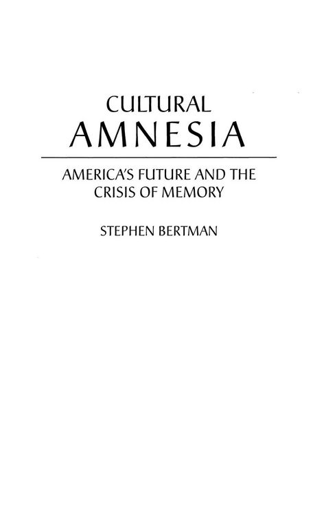 Produktbild: Cultural Amnesia