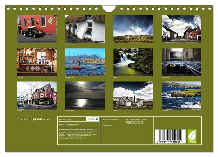 Produktbild: Irland &bull; Impressionen (Wandkalender 2026 DIN A4 quer), CALVENDO Monatskalender