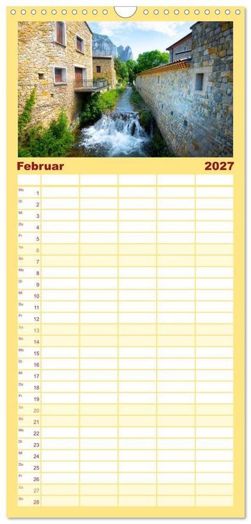 Produktbild: Familienplaner 2027 - Dorfidyllen in Frankreich mit 5 Spalten (Wandkalender, 21 x 45 cm) CALVENDO