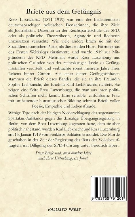Produktbild: Rosa Luxemburg: Briefe aus dem Gef&auml;ngnis