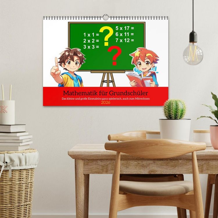 Produktbild: Mathematik f&uuml;r Grundsch&uuml;ler (Wandkalender 2026 DIN A3 quer), CALVENDO Monatskalender