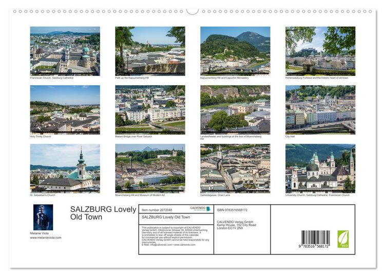 Produktbild: SALZBURG Lovely Old Town (High Quality Premium Wall Calendar 2026 DIN A2 landscape),CALVENDO 12 Month Wall Calendar