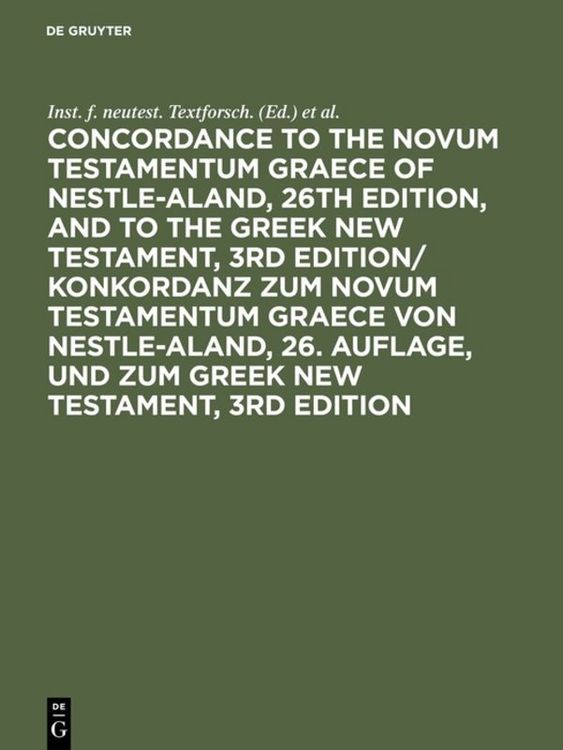 Produktbild: Konkordanz zum Novum Testamentum Graece. Concordance to the Novum Testamentum Graece