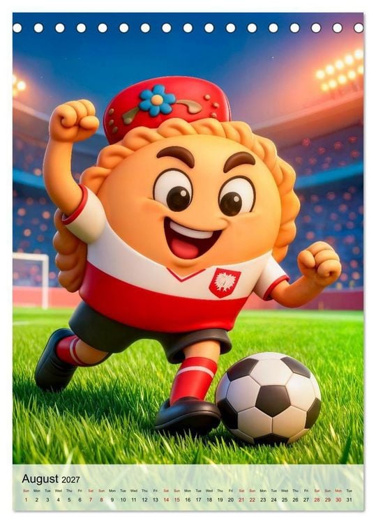 Produktbild: Funny Food Football - Creative Sports Characters (Desk Calendar 2027 DIN A5 portrait), CALVENDO 12 Month DeskCalendar