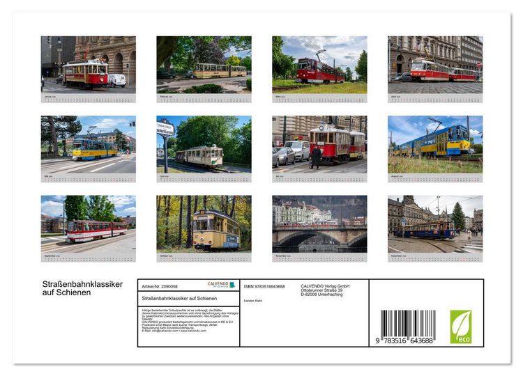 Produktbild: Stra&szlig;enbahnklassiker auf Schienen (Wandkalender 2026 DIN A4 quer), CALVENDO Monatskalender