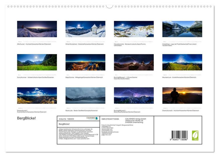 Produktbild: BergBlicke! (hochwertiger Premium Wandkalender 2026 DIN A2 quer), Kunstdruck in Hochglanz
