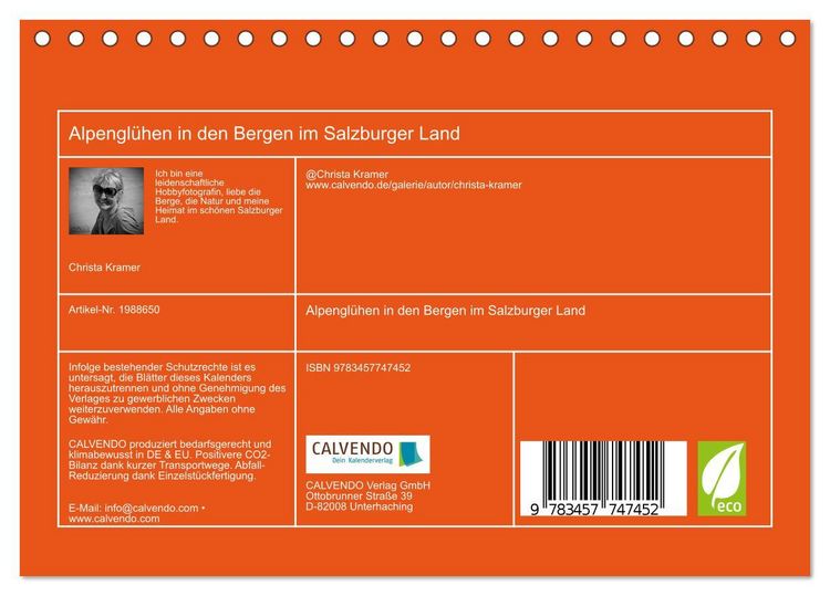 Produktbild: Alpengl&uuml;hen in den Bergen im Salzburger Land (Tischkalender 2026 DIN A5 quer), CALVENDO Monatskalender