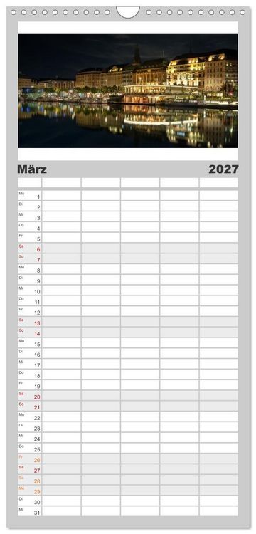 Produktbild: Familienplaner 2027 - Magic Nights Hamburg mit 5 Spalten (Wandkalender, 21 x 45 cm) CALVENDO