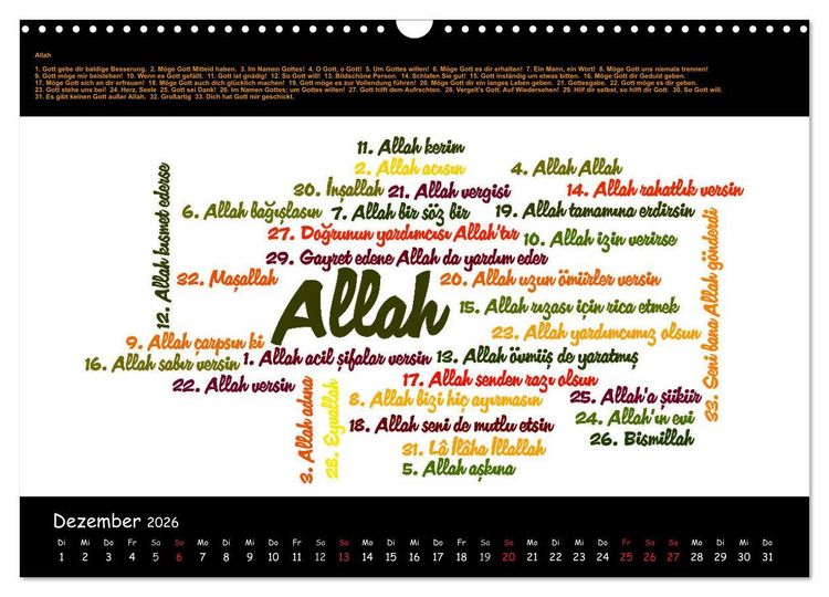 Produktbild: Sprachkalender T&uuml;rkisch-Deutsch (Wandkalender 2026 DIN A3 quer), CALVENDO Monatskalender