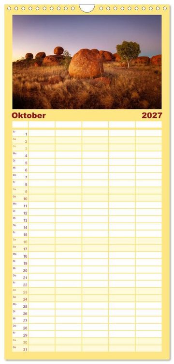 Produktbild: Familienplaner 2027 - Outback Australien mit 5 Spalten (Wandkalender, 21 x 45 cm) CALVENDO