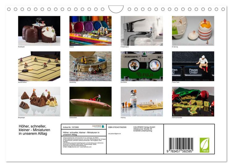 Produktbild: H&ouml;her, schneller, kleiner - Miniaturen in unserem Alltag (Wandkalender 2026 DIN A4 quer), CALVENDO Monatskalender