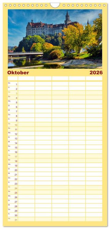Produktbild: Familienplaner 2026 - S&uuml;ddeutschland im Fokus mit 5 Spalten (Wandkalender, 21 x 45 cm) CALVENDO