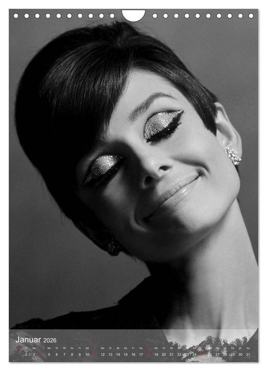 Produktbild: Hollywood-Diva - Audrey Hepburn (Wandkalender 2026 DIN A4 hoch), CALVENDO Monatskalender