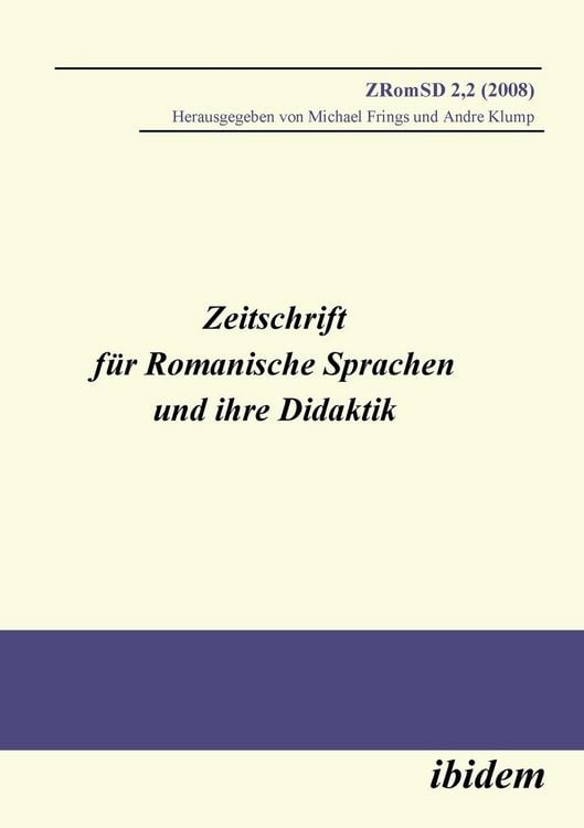 Produktbild: Zeitschrift f&uuml;r Romanische Sprachen und ihre Didaktik. Heft