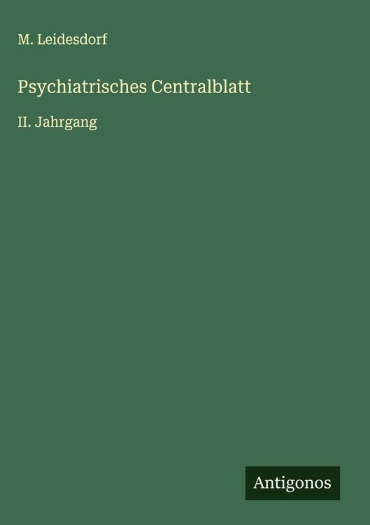 Produktbild: Psychiatrisches Centralblatt