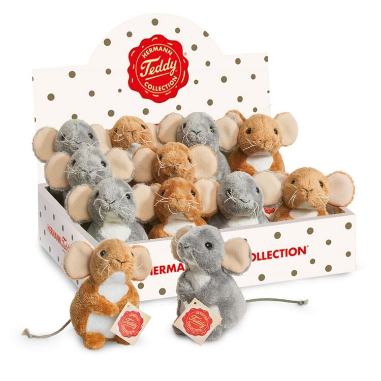 Produktbild: Teddy Hermann 92603 - Maus Pl&uuml;schtier, 11 cm, sortiert, 1 St&uuml;ck
