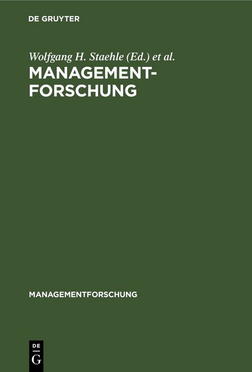 Produktbild: Managementforschung