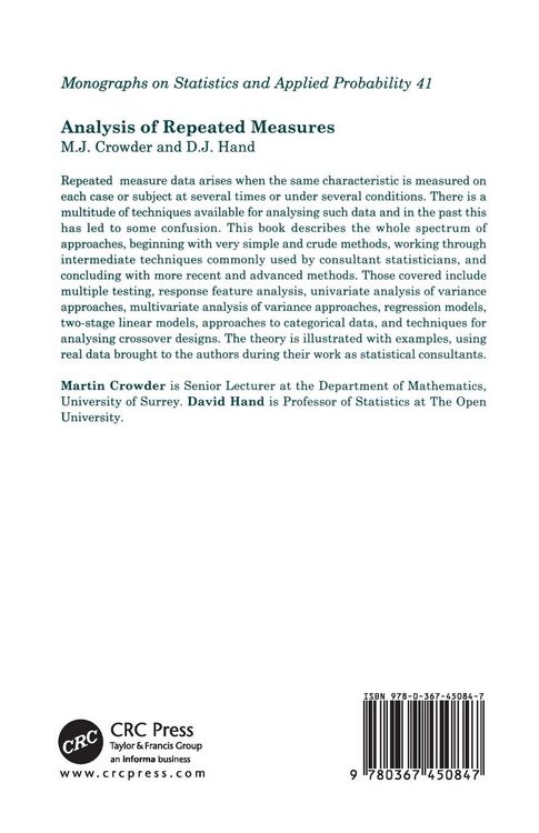 Produktbild: Analysis of Repeated Measures
