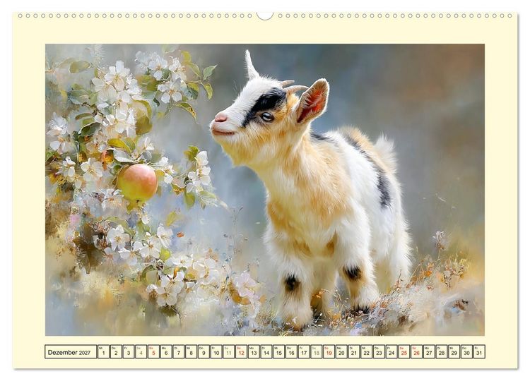 Produktbild: Zwergziegen. Kleine Wirbelwinde im Sonnenschein (hochwertiger Premium Wandkalender 2027 DIN A2 quer), Kunstdruck in Hochglanz
